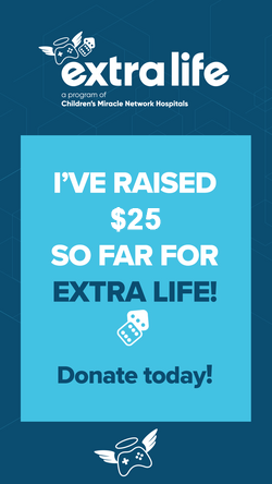 I'm raising money for Children's Miracle Network Hospitals through Extra Life. Donate today!