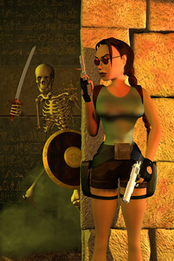 Lara Croft vs. skeleton